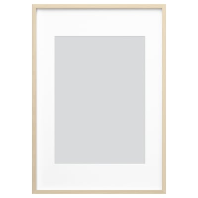 RÖDALM frame, beige. Modern, rectangular, empty picture frame with front protection.