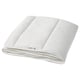 White SKOGSFRÄKEN duvet, rectangular, soft and fluffy, made from recycled polyester and lyocell.