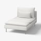 Modern white SÖDERHAMN chaise longue; sleek design, padded comfort.