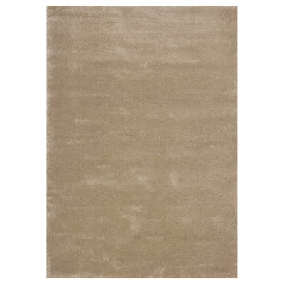 STOENSE beige, rectangular, plain area rug, polypropylene with rubber backing.