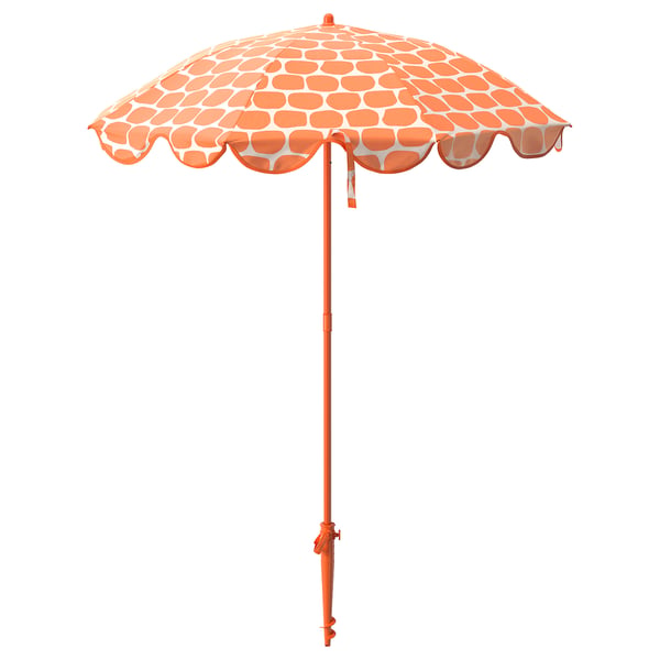 STRANDÖN Parasol, bright orange, 140 cm