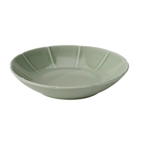 STRIMMIG Deep plate, stoneware pale grey-green, 23 cm