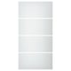 A SVARTISDAL frosted glass sliding door panel in white, rectangular with sleek design.