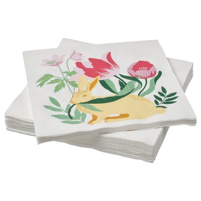TJÄRLEK Paper napkin, patterned, 33x33 cm