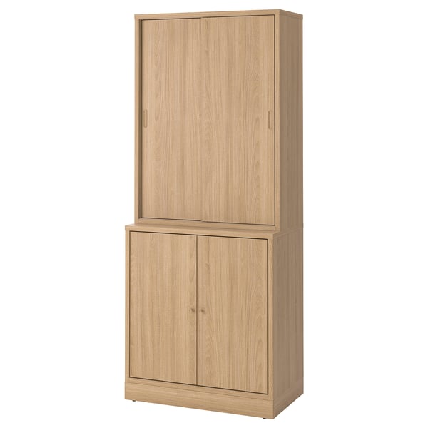 Light oak TONSTAD cabinet with sliding & double doors, classic & elegant design.