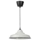 TRETTIOEN white steel pendant lamp with black cord