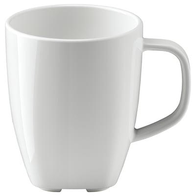 White VÄRDERA square mug, porcelain, rounded edges.