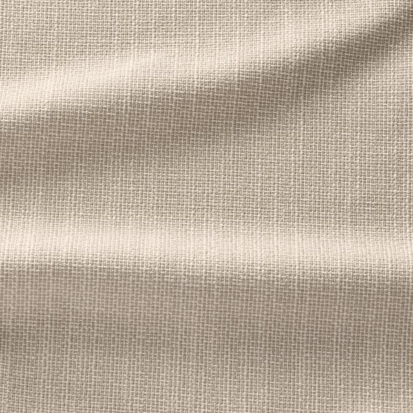 Textured sofa fabric, soft and durable; mix of cotton, polyester, viscose, and linen.