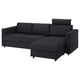 VIMLE dark grey sectional sofa with removable cushions, including a chaise longue, offering both comfort and style.