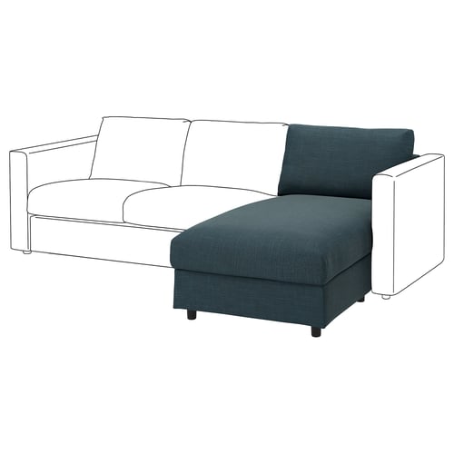 VIMLE sectional sofa, teal & white, l-shaped, modern design, with storage.