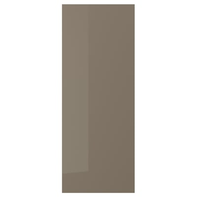 VOXTORP Cover panel, high-gloss dark grey-brown, 39x101 cm