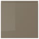 VOXTORP door: sleek, dark grey-brown, glossy finish; rectangular shape, integrated handle.