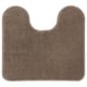 BACKMÅRA grey bath mat, soft & eco-friendly, rectangular with u-shape cutout, recycled polyester, non-slip latex backing.