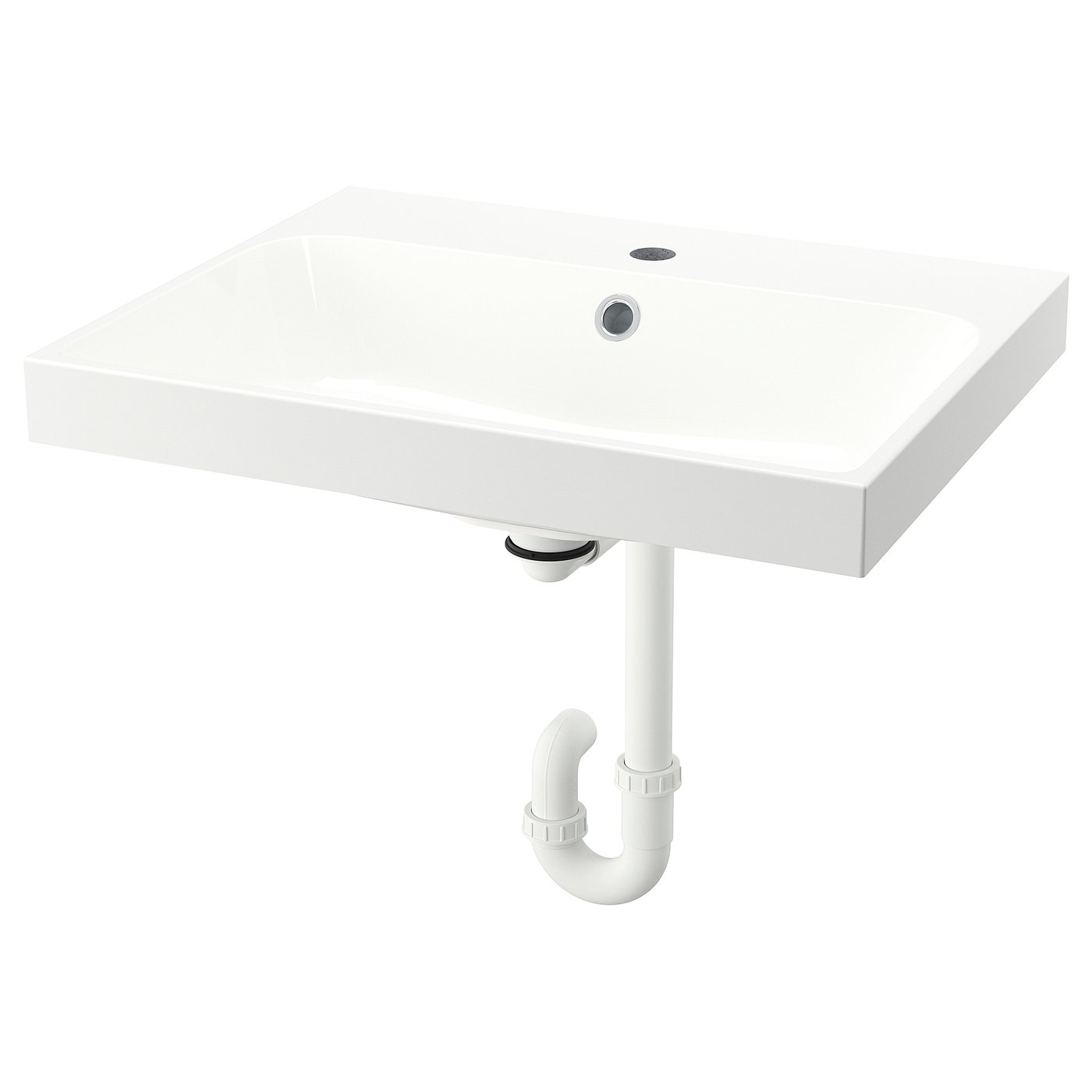 White floating bathroom sink with marble surface and sleek design.