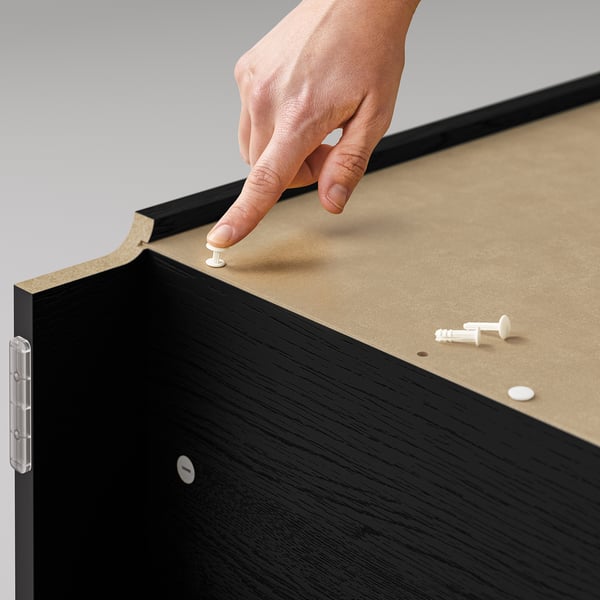 Assembling BILLY bookcase, attaching hinge.