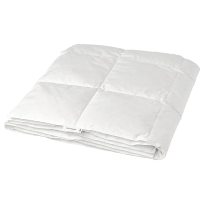 White cotton & feather duvet with box-stitch design.