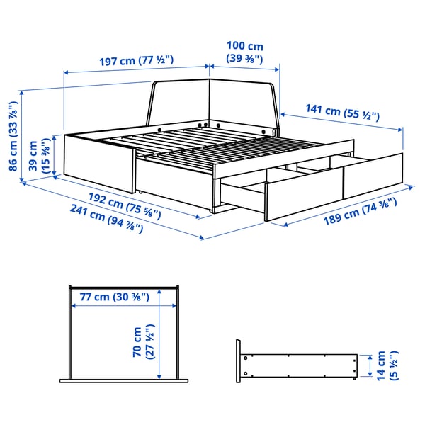 Illustration with measurements for the product: FLEKKE.
