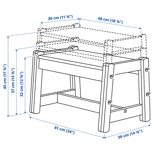 Illustration with measurements for the product: FLISAT.