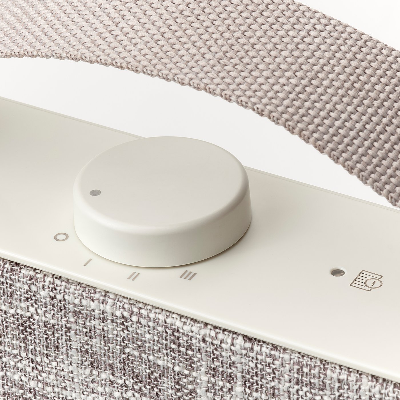 A modern air purifier control panel with a sleek design and user-friendly dial, emphasising simplicity and functionality.