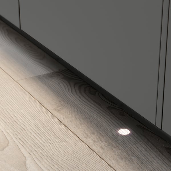 Dishwasher undercounter beam light, indicates operation.