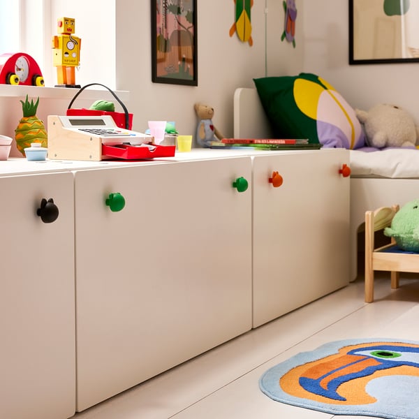 GREJSIMOJS Knob, green/bear, 38 mm
