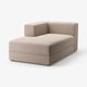 Beige striped l-shaped JÄTTEBO sofa module, modern and plush, with clean lines.