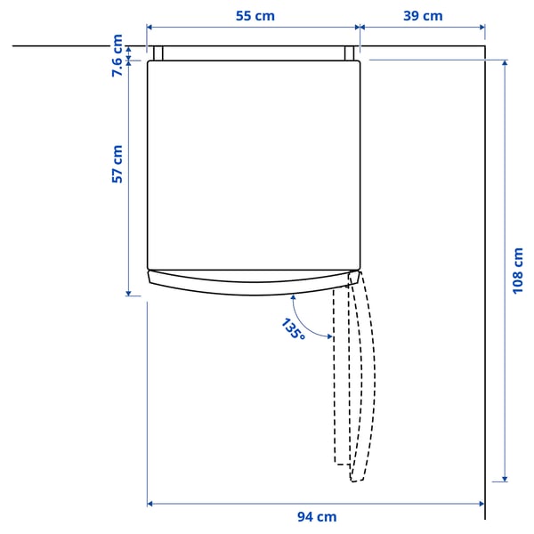 Illustration with measurements for the product: LAGAN.