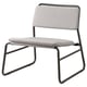 A LINNEBÄCK chair, light grey, with a metal frame, padded seat, and backrest. Modern, minimalist design.