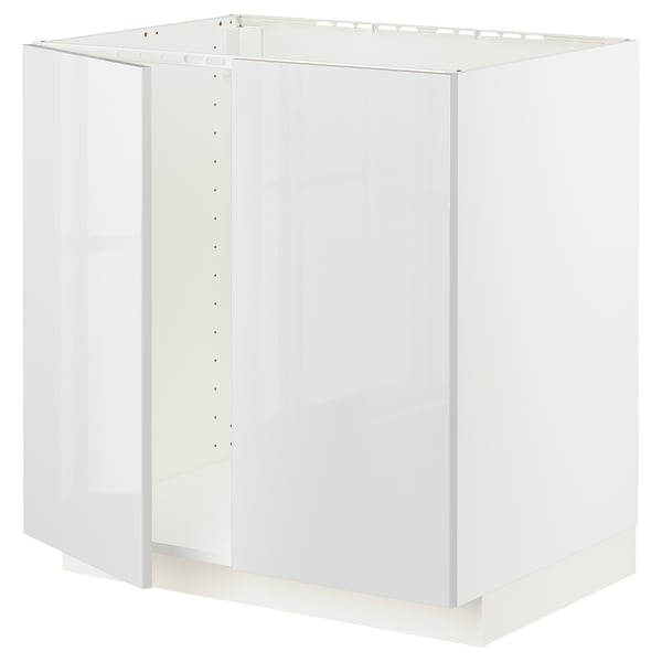 METOD white kitchen unit, modern, square shape, high-gloss finish.