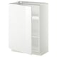 A white ikea METOD kitchen cabinet with a glossy finish and adjustable shelves.