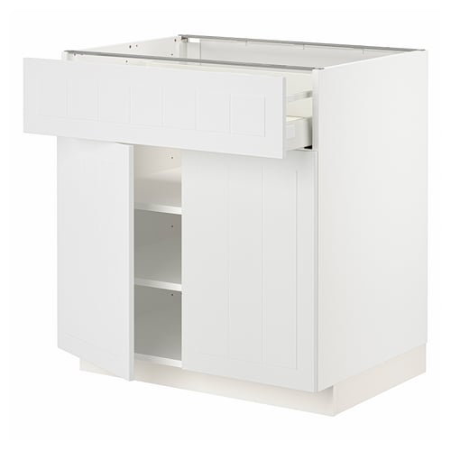 METOD white kitchen cabinet, rectangular, shaker-style doors.