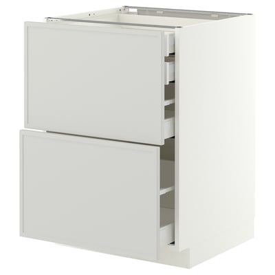 METOD / MAXIMERA Base cb 2 frnts/2 low/1 md/1 hi drw, white/Aspudden light grey, 60x60x80 cm