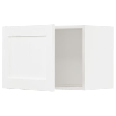 White METOD kitchen cabinet, square shape, smooth design.
