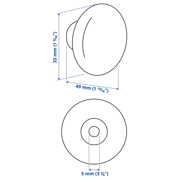 PLOCKAR Knob, grey-turquoise, 49 mm