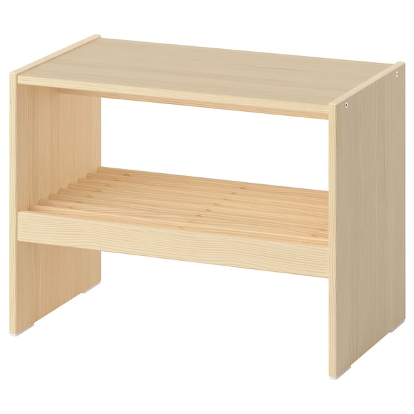 RAGGBERG, light wood bench with shoe shelf, simple design, sturdy pine.