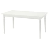 ROSENTORP extendable dining table with elegant legs, seats 4-6.