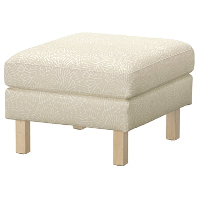 SALTSJÖBADEN footstool: cream, floral pattern, upholstered, square legs.