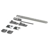 SKYTTA sliding door fitting kit, grey, steel and plastic parts, various shapes for easy installation.