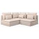 A beige SÖDERHAMN sectional sofa with angles and high back cushions, providing a cosy seating space.