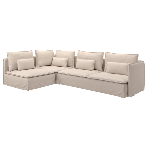 SÖDERHAMN sectional sofa, beige, soft fabric, corner design.