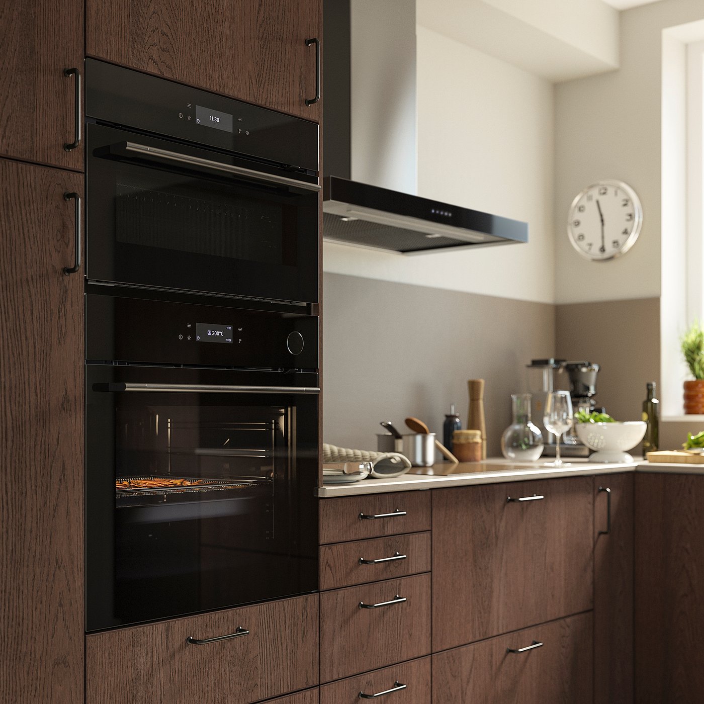 SPJUTBO True fan oven, combi steam function air fry function/black IKEA 700