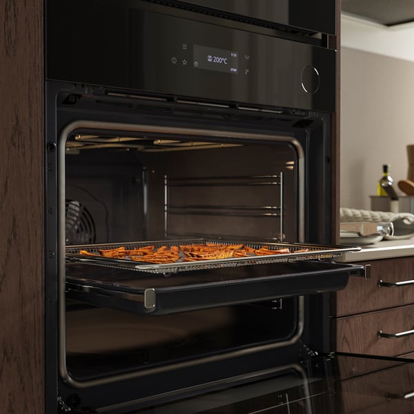 SPJUTBO True fan oven, combi steam function air fry function/black IKEA 700