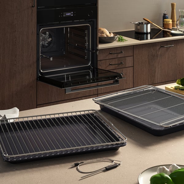 SPJUTBO True fan oven, combi steam function air fry function/black IKEA 700