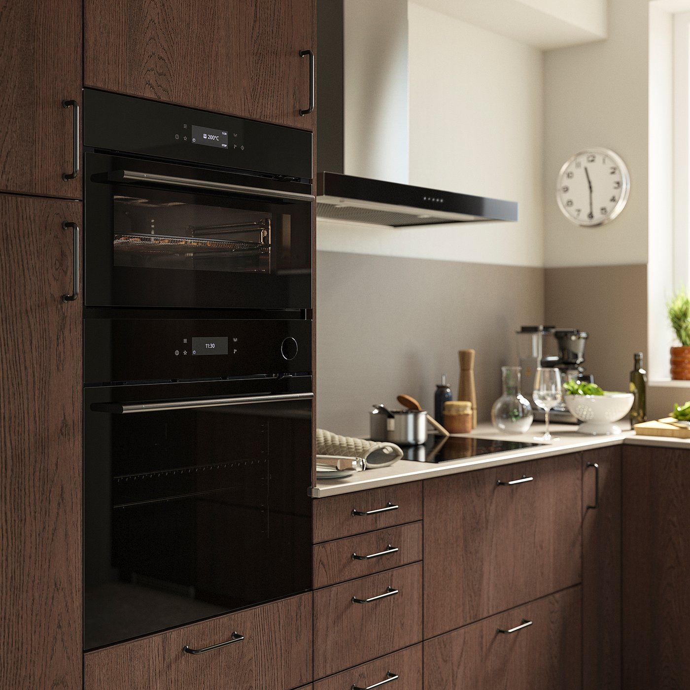 SPJUTBO True fan oven w microwave func, air fry function Grill function/black IKEA 700