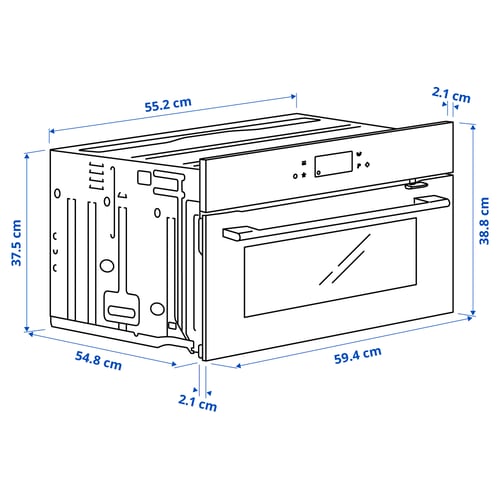 SPJUTBO True fan oven w microwave func, air fry function Grill function/black IKEA 700