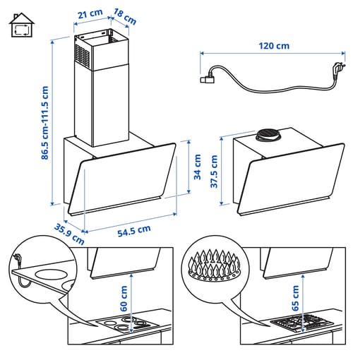 Illustration with measurements for the product: STACKBO.
