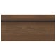 A dark brown stained ash veneer STENSTA kitchen cabinet front with a wide solid wooden handle.