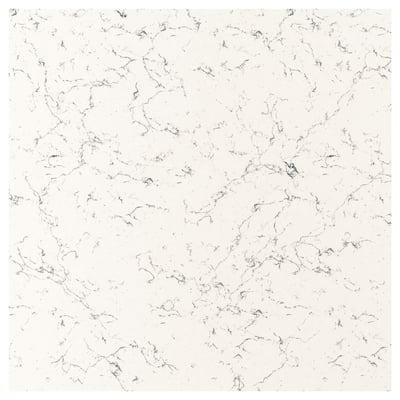 TÄRNHULT white recycled glass wall panel, smooth, nature-inspired marble-like veins.