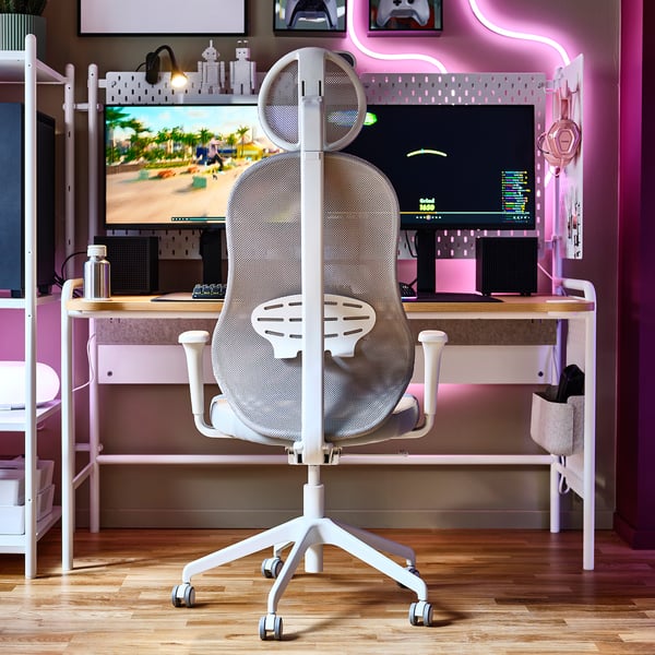 UTKLASSNING Gaming chair, Gräsnäs grey/white