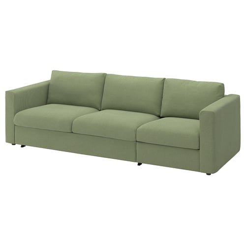 VIMLE 3-seat sofa-bed, Mosshed grey-green